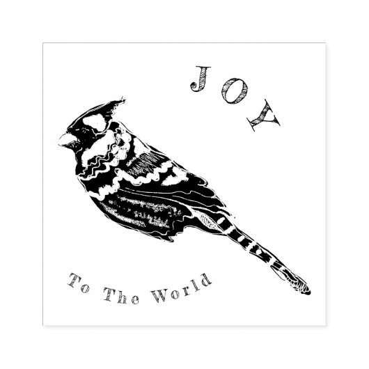 Weihnachts-Kardinal~ Wörter oder keine Wörter~ Per Gummistempel (Prägung)