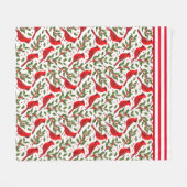 Weihnachts-Kardinäle Fleecedecke (Vorderseite (Horizontal))