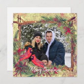 Weihnachts-Kardinäle Foto Feiertagskarte (Vorne/Hinten)