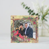 Weihnachts-Kardinäle Foto Feiertagskarte (Stehend Vorderseite)