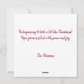 Weihnachts-Kardinäle Foto Feiertagskarte (Rückseite)