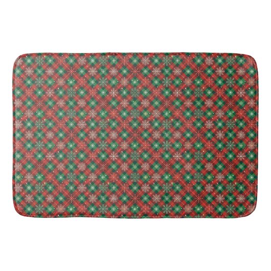 Weihnachts Kariert Bath Mat Badematte (Vorderseite)