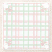 Weihnachts Kariert Bow Accent Country Glasuntersetzer (Rückseite)