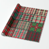 Weihnachts-Kariert Geschenkpapier (Ungerollt)