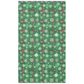 Weihnachts Kariert grün mit weißen Schneeflocken Tischdecke (Vorderseite)