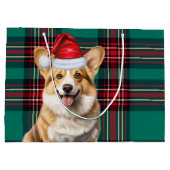 Weihnachts Kariert Pembroke Welsh Corgi Dog Holida Große Geschenktüte (Rückseite)