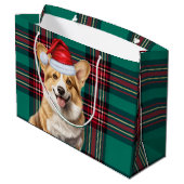 Weihnachts Kariert Pembroke Welsh Corgi Dog Holida Große Geschenktüte (Rückseite Schrägansicht)