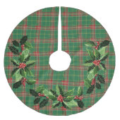 Weihnachts Kariert Red auf Green Polyester Weihnachtsbaumdecke (Vorderseite)