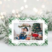 Weihnachts-Kariert-Urlaub Postkarte