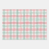 Weihnachts Karierte Bäume Umschlag Papierblätter Geschenkpapier Set (Vorderseite)