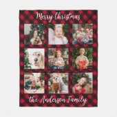 Weihnachts-Karierte Familie Personalisierte FotoCo Fleecedecke (Vorderseite)