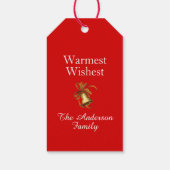 Weihnachts-Karierte Goldbow-Geschenkmarke Geschenkanhänger (Rückseite)