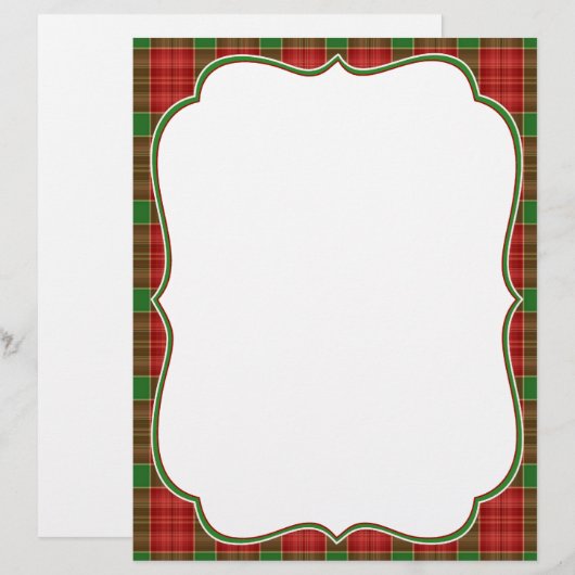 Weihnachts-Karierte Letterhead (Vorne/Hinten)