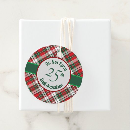 Weihnachts Karierte leuchtend mit nicht öffnen Geschenkanhänger (Beispiel)