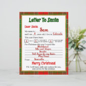 Weihnachts-Karierter Brief an den Weihnachtsmann (Stehend Vorderseite)
