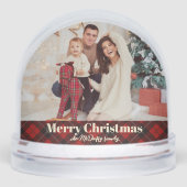 Weihnachts-Kariertes Foto Schneekugeln (Vorderseite)