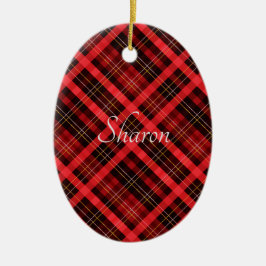 Weihnachts-Kariertes Muster Schlüsselanhänger Flas Keramik Ornament