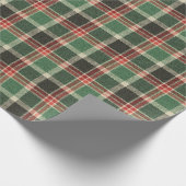 Weihnachts Kariertes Tartan Muster Geschenkpapier (Ecke)