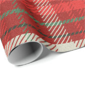 Weihnachts Kariertes Tartan Muster Geschenkpapier (Rolleneckpunkt)