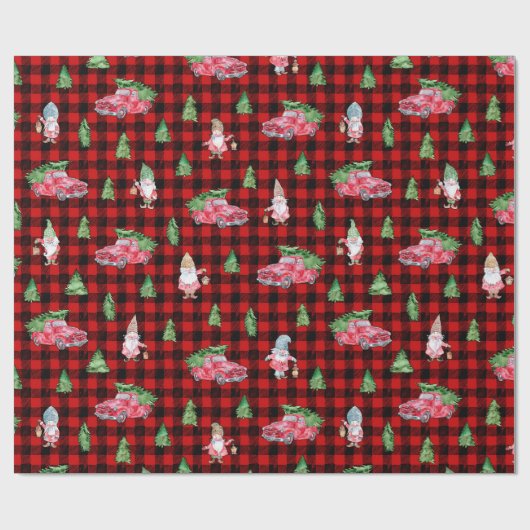 Weihnachts-Kariertes Vintages Lkw-Umschlagpapier Geschenkpapier (Flach)