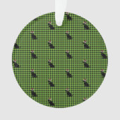 Weihnachts-Karo Green Black Lab Muster Name Fun Ornament (Vorderseite)
