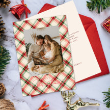 Weihnachts-Karo-Karte mit Foto