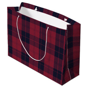 Weihnachts-Karo-Muster Roter Büffel-Karostoff Große Geschenktüte