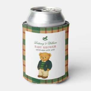 Weihnachts-Karo-Preppy-Bär-Baby-Party  Dosenkühler