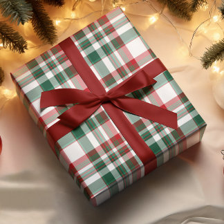 Weihnachts-Karo Rot und Grün Geschenkpapier