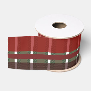 Weihnachts-Karo-Streifen Rot Grün Burgunderrot Ripsband