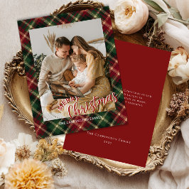 Weihnachts-Karopostkarte mit Foto Feiertagskarte