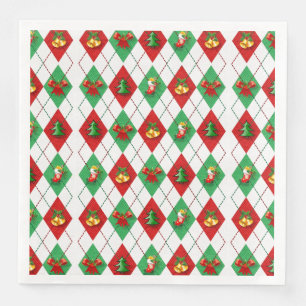 Weihnachts-Karoprint-Tartan-Papier-Servietten Serviette