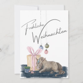 Weihnachts Karte mit Pferdebild, Pferdegeschenk