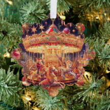 Weihnachts-Karussell-Freude-Papier-Ornament