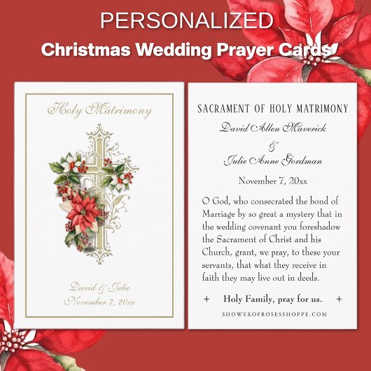 Weihnachts-Katholische Gastgeschenk Hochzeit Heili Visitenkarte