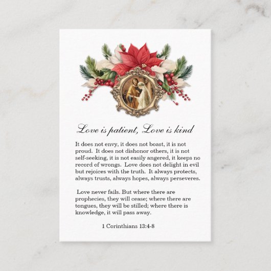 Weihnachts-Katholische Hochzeitskarte Platzkarte (Vorderseite)