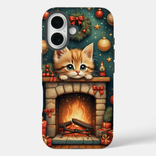 Weihnachts Kätzchen iPhone 16 Hülle