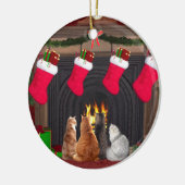 Weihnachts-Kätzchen Keramikornament (Links)