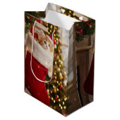 Weihnachts Kätzchen Mittlere Geschenktüte (Vorderseite Schrägansicht)