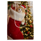 Weihnachts Kätzchen Mittlere Geschenktüte (Rückseite)