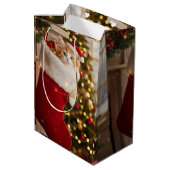 Weihnachts Kätzchen Mittlere Geschenktüte (Rückseite Schrägansicht)