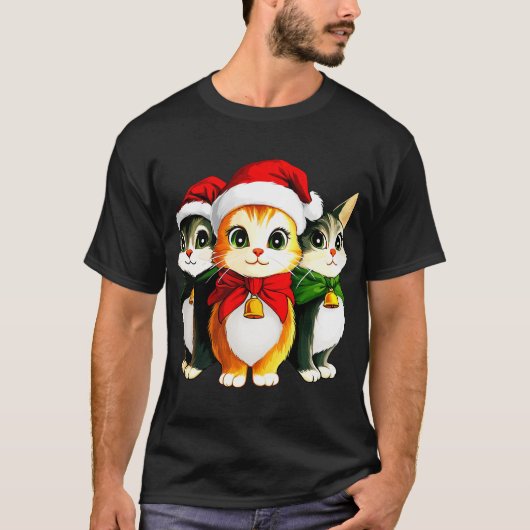 Weihnachts-Kätzchen T-Shirt (Vorderseite)