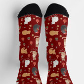 Weihnachts-Katzen-Muster-Socken Socken (Oben)
