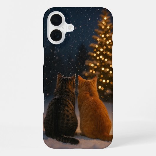 Weihnachts-Katzen-Paar iPhone-Hülle 16 Plus iPhone Hülle (Rückseite)