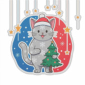 🎄 Weihnachts-Katzenbaum-Dekoration für Katzenlieb Aufkleber (Vorderseite)