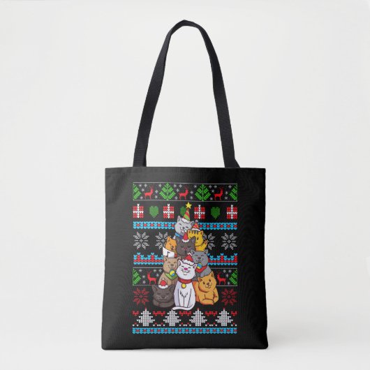 Weihnachts-Katzenbaum-Geschenk Tasche (Vorderseite)