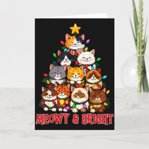 Weihnachts-Katzenbaum Meowy und hell lustiger Katz Karte