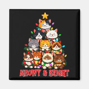 Weihnachts-Katzenbaum Meowy und hell lustiger Katz Magnet