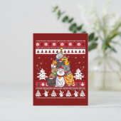 Weihnachts-Katzenbaum Postkarte (Stehend Vorderseite)