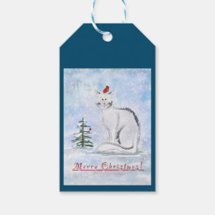Weihnachts-Katzengeschenk-Anhänger Geschenkanhänger